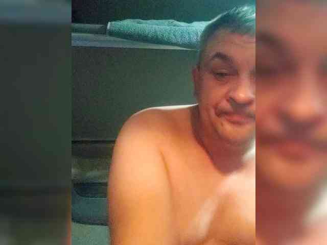 Yurik (35, White Cam Boy) performing deepthroat.
